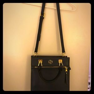 Segolene. Large Navy shoulder bag.